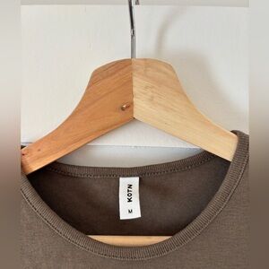KOTN olive green long sleeve tshirt dress, M